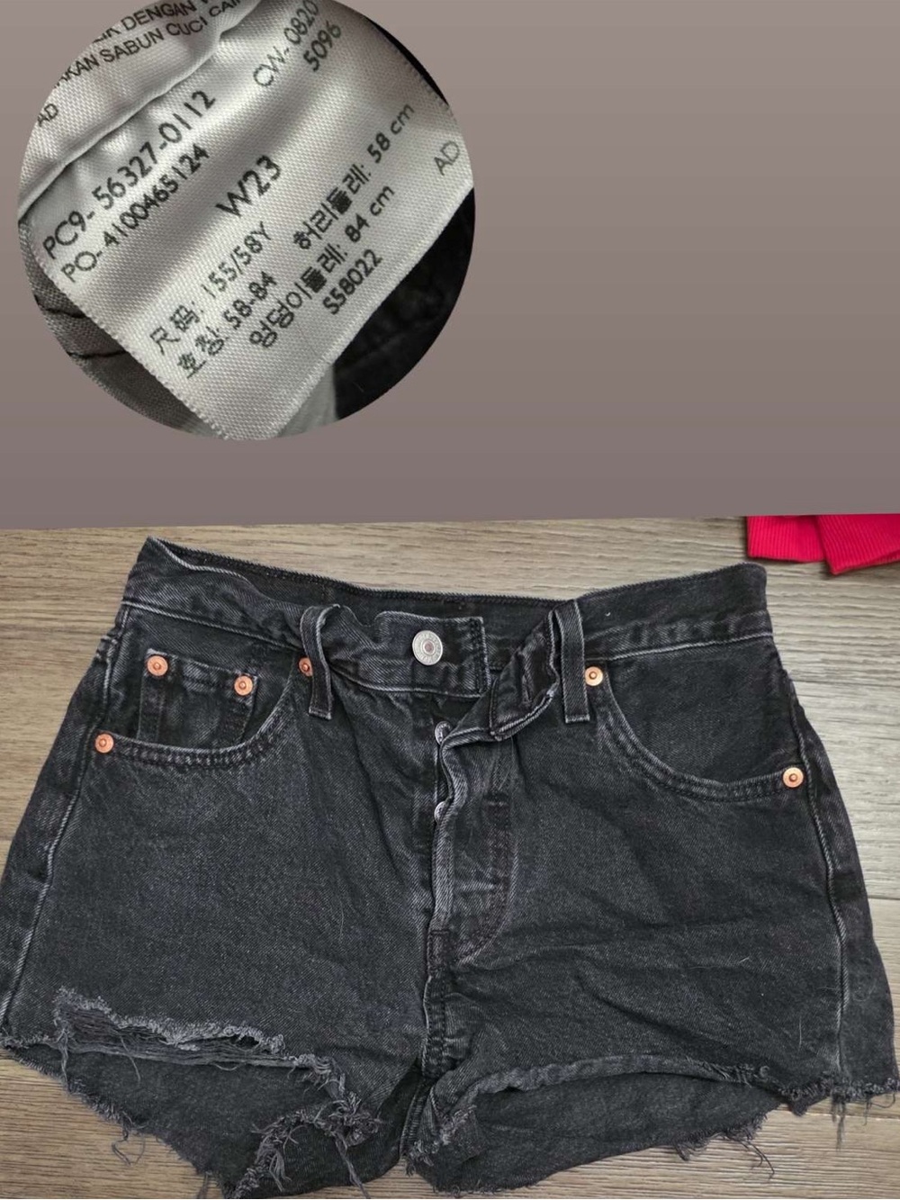 Levi's Black Distressed Cutoff Denim Shorts